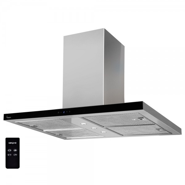 Вытяжка кухонная AKPO WK-9 Isla Feniks Slim Glass 1200 inox+black 90